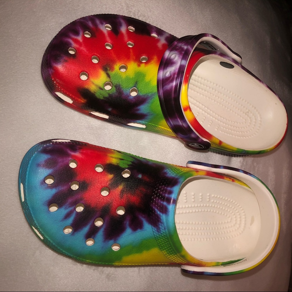 Rainbow Tie-dye Crocs